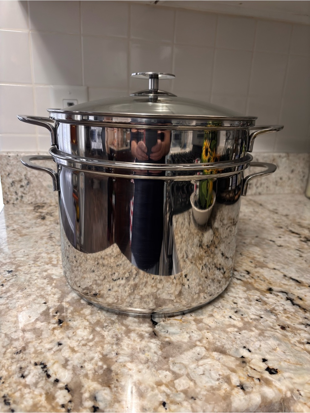 BERNDES Germany Crate And Barrel 10 Quart Stock Pot/Dual Strainers. Spec Edition
